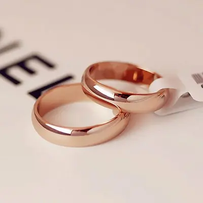 Argollas N-5 · Rose gold media caña — par de argollas de matrimonio, modelo A-05-1 — Joyería y Hechuras Rivera