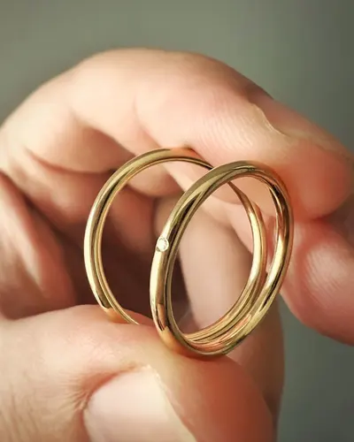 Argollas N-7 · Minimalistas en oro amarillo — par de argollas de matrimonio, modelo A-06-1 — Joyería y Hechuras Rivera