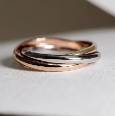 Argollas #26 · Combinadas, símbolo de unión — par de argollas de matrimonio, modelo A-14-2 — Joyería y Hechuras Rivera