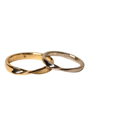 Argollas #30 · Con huellas digitales grabadas a láser — par de argollas de matrimonio, modelo A-15-3 — Joyería y Hechuras Rivera