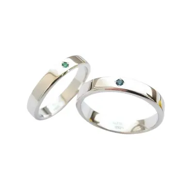 Argollas #58 · Con zafiros naturales en oro — par de argollas de matrimonio, modelo A-24-4 — Joyería y Hechuras Rivera